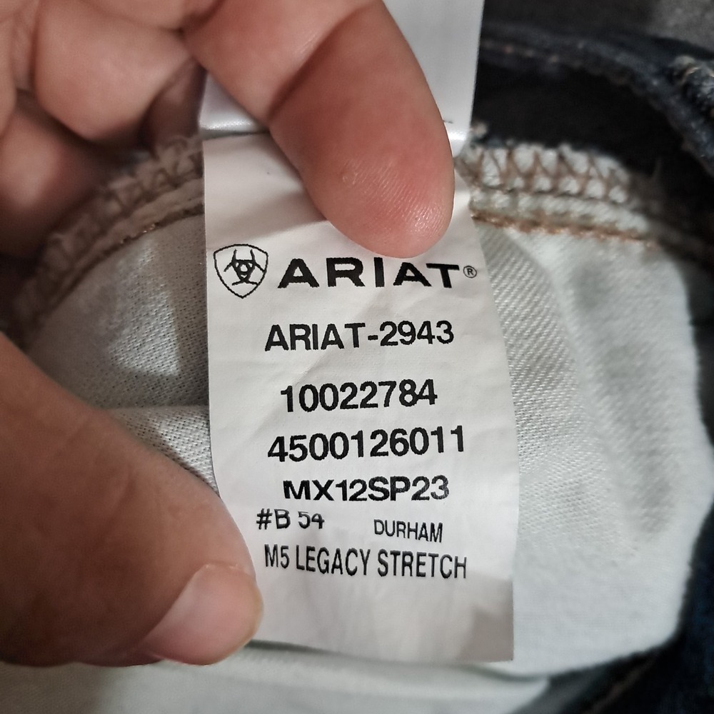 Ariat M5 Legacy Straight Jeans 34x34 Dark Wash Western Workwear Cowboy Wiskering - Picture 13 of 14